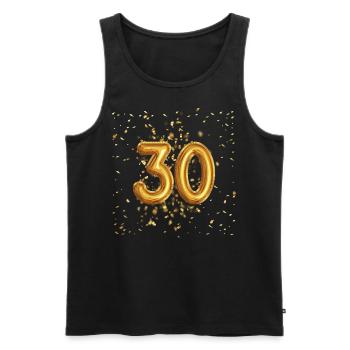 30 years of balloon design - Men's Premium Organic Tank Top - black - Front - AI Model Male 178 light (178cm)