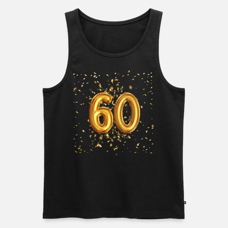 60 Jähriges Luftballon Design - Männer Premium Bio Tank Top - Schwarz
