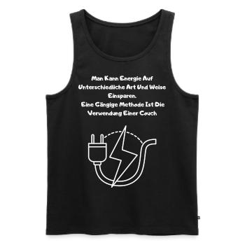 Energie Strom Sprüche - Männer Premium Bio Tank Top - Schwarz - Vorne - Michal (187cm)