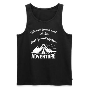 Falls mich jemand sucht, ich bin etwas zu weit... - Männer Premium Bio Tank Top - Schwarz - Vorne - Michal (187cm)