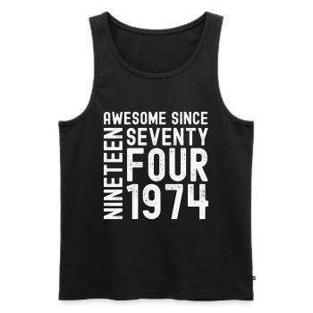 Awesome since 1974 Geburtstag Geschenk Jahreszahl - Männer Premium Bio Tank Top - Schwarz - Vorne - Michal (187cm)