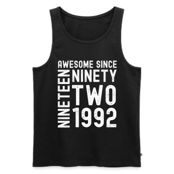 Génial depuis 1992 Année du cadeau d’anniversaire - Débardeur bio Premium Homme - noir - Devant - Michal (187cm)