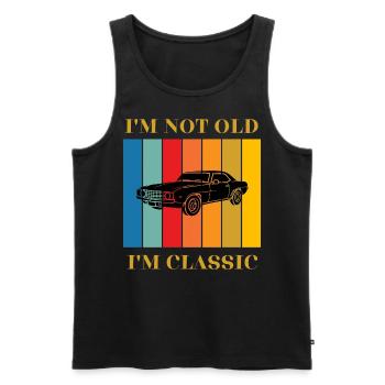 Klassiker Muscle Car Retro Design - Männer Premium Bio Tank Top - Schwarz - Vorne - AI Model Male 178 light (178cm)