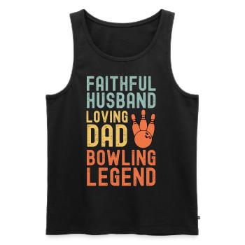 Ehemann Vater Bowling Legende Retro Vintage - Männer Premium Bio Tank Top - Schwarz - Vorne - AI Model Male 178 light (178cm)