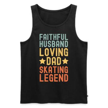 Ehemann Vater Skater Legende Retro Skateboard - Männer Premium Bio Tank Top - Schwarz - Vorne - AI Model Male 178 light (178cm)