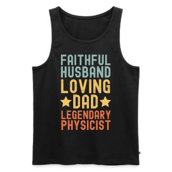 Ehemann Vater Legendärer Physiker retro vintage - Männer Premium Bio Tank Top - Schwarz - Vorne - Michal (187cm)
