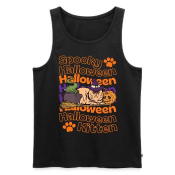 Chat exotique à poil court Chat d’Halloween - Débardeur bio Premium Homme - noir - Devant - Michal (187cm)