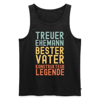 Ehemann Vater Legendärer Konstrukteur - Männer Premium Bio Tank Top - Schwarz - Vorne - Michal (187cm)