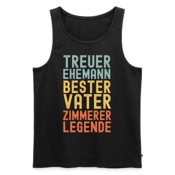 Ehemann Vater Zimmerer Legende Retro Vintage - Männer Premium Bio Tank Top - Schwarz - Vorne - Michal (187cm)