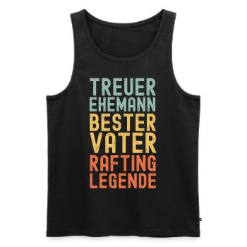 Ehemann Vater Rafting Legende Retro Vintage - Männer Premium Bio Tank Top - Schwarz - Vorne - Michal (187cm)