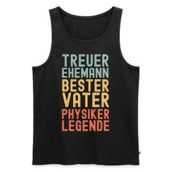 Ehemann Vater Legendärer Physiker retro vintage - Männer Premium Bio Tank Top - Schwarz - Vorne - Michal (187cm)