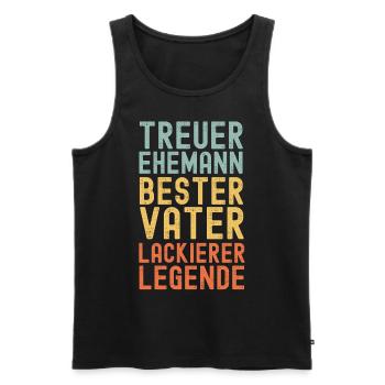 Ehemann Vater Legendärer Lackierer Maler retro - Männer Premium Bio Tank Top - Schwarz - Vorne - AI Model Male 178 light (178cm)