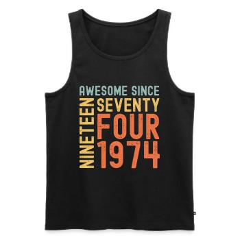 Awesome since 1974 Geburtstag Geschenk Jahreszahl - Männer Premium Bio Tank Top - Schwarz - Vorne - Michal (187cm)