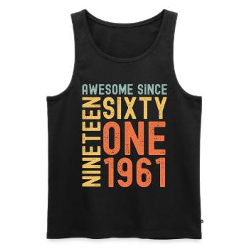 Awesome since 1961 Geburtstag Geschenk Jahreszahl - Männer Premium Bio Tank Top - Schwarz - Vorne - AI Model Male 178 light (178cm)