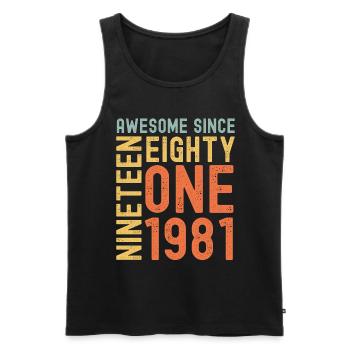Awesome since 1981 Geburtstag Geschenk Jahreszahl - Männer Premium Bio Tank Top - Schwarz - Vorne - AI Model Male 178 light (178cm)