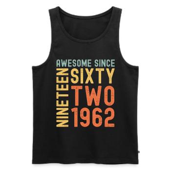 Awesome since 1962 Birthday Gift Year - Men's Premium Organic Tank Top - black - Front - Michal (187cm)
