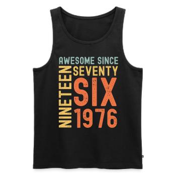 Awesome since 1976 Geburtstag Geschenk Jahreszahl - Männer Premium Bio Tank Top - Schwarz - Vorne - Michal (187cm)