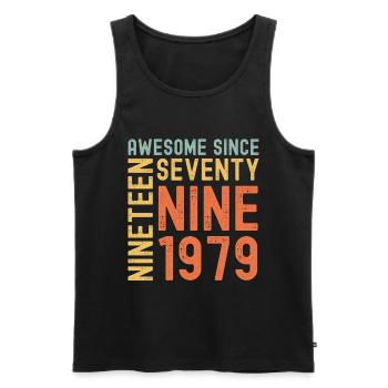 Awesome since 1979 Birthday Gift Year - Men's Premium Organic Tank Top - black - Front - Michal (187cm)