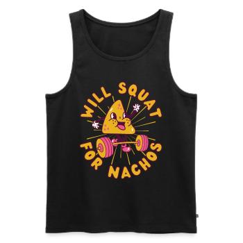 Nachos Kraftsport Fitness Nachos kawaii - Männer Premium Bio Tank Top - Schwarz - Vorne - AI Model Male 178 light (178cm)