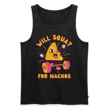 Nachos Kraftsport Fitness Nachos kawaii - Männer Premium Bio Tank Top - Schwarz - Vorne - AI Model Male 178 light (178cm)