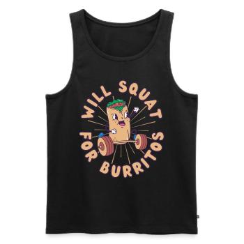 Burrito Weight Training Squat Fitness Burrito kawaii - Men's Premium Organic Tank Top - black - Front - AI Model Male 178 light (178cm)