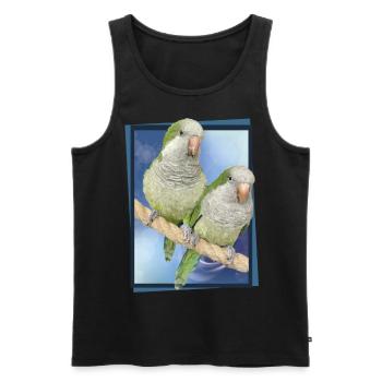 Argentine Parakeet - Men's Premium Organic Tank Top - black - Front - AI Model Male 178 light (178cm)