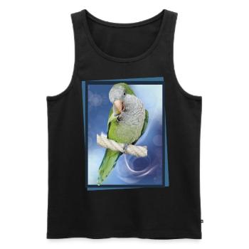 Argentine Parakeet - Men's Premium Organic Tank Top - black - Front - AI Model Male 178 light (178cm)