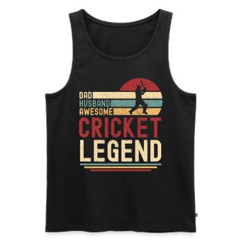 papa mari légende du cricket rétro vintage - Débardeur bio Premium Homme - noir - Devant - Michal (187cm)
