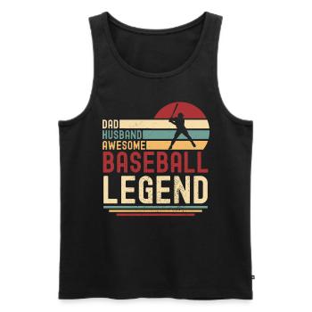 Papa Ehemann Baseball Legende retro vintage - Männer Premium Bio Tank Top - Schwarz - Vorne - Michal (187cm)