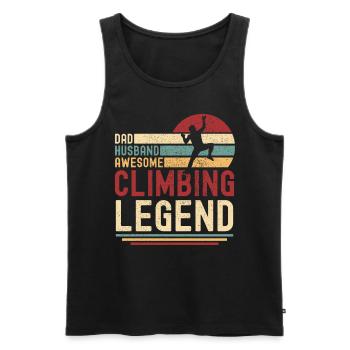 Papa Husband Climbing Legend vintage retro - Men's Premium Organic Tank Top - black - Front - Michal (187cm)