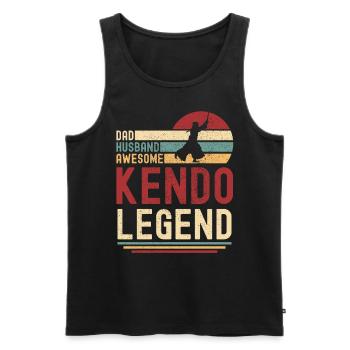 Papa Husband Kendo Legend vintage retro - Men's Premium Organic Tank Top - black - Front - Michal (187cm)
