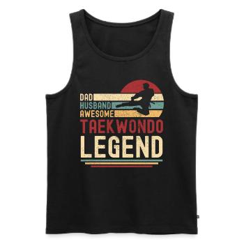 Papa Ehemann Taekwondo Legende vintage retro - Männer Premium Bio Tank Top - Schwarz - Vorne - Michal (187cm)