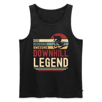 Papa Husband Downhill Mountain Bike Legend rétro - Débardeur bio Premium Homme - noir - Devant - AI Model Male 178 light (178cm)