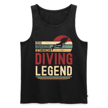 Mari Père Plongeur Légende Rétro Vintage - Débardeur bio Premium Homme - noir - Devant - Michal (187cm)