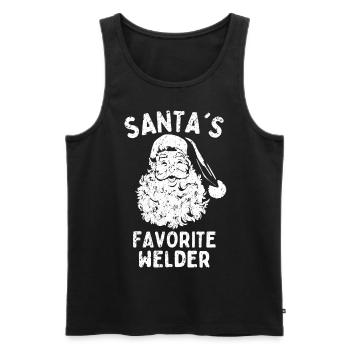 Soudeur de Noël Le soudeur préféré du Père Noël - Débardeur bio Premium Homme - noir - Devant - Michal (187cm)