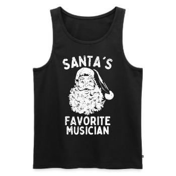 Musicien de Noël Le musicien préféré du Père Noël - Débardeur bio Premium Homme - noir - Devant - Michal (187cm)