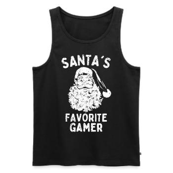 Christmas Gamer Santa's Favorite Gamer - Men's Premium Organic Tank Top - black - Front - Michal (187cm)
