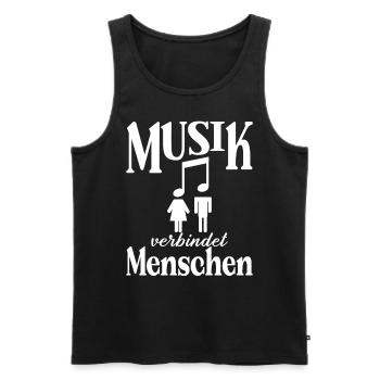 Musik verbindet Menschen - Männer Premium Bio Tank Top - Schwarz - Vorne - Michal (187cm)