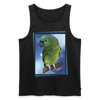 Die Blaustirnamazone - Männer Premium Bio Tank Top - Schwarz - Vorne - AI Model Male 178 light (178cm)