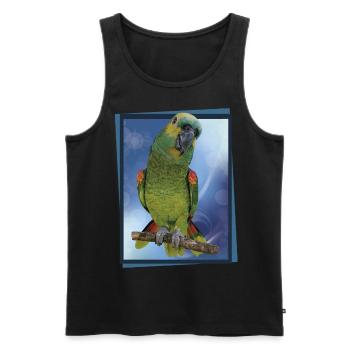 Die Blaustirnamazone - Männer Premium Bio Tank Top - Schwarz - Vorne - AI Model Male 178 light (178cm)