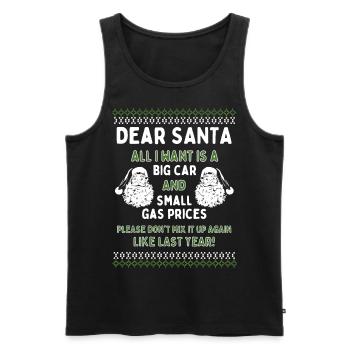 Joyeux Noël en disant le Père Noël - Débardeur bio Premium Homme - noir - Devant - Michal (187cm)