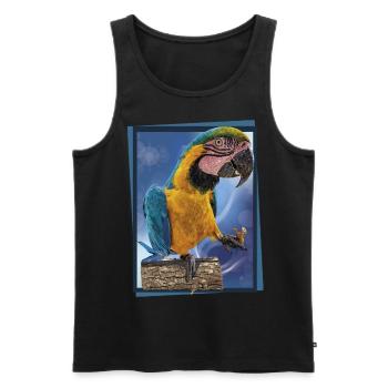 The blue and yellow macaw - Men's Premium Organic Tank Top - black - Front - AI Model Male 178 light (178cm)