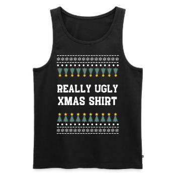 Really ugly Christmasshirt - Männer Premium Bio Tank Top - Schwarz - Vorne - Michal (187cm)