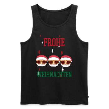 Frohe Weihnachten Familien Freiertage Logo - Männer Premium Bio Tank Top - Schwarz - Vorne - Michal (187cm)