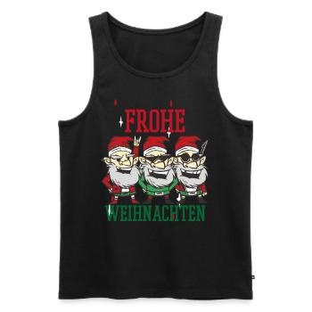 Frohe Weihnachten Familien Freiertage Logo - Männer Premium Bio Tank Top - Schwarz - Vorne - Michal (187cm)