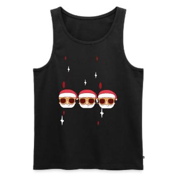 Joyeux Noël Familles Freiertage Logo - Débardeur bio Premium Homme - noir - Devant - Michal (187cm)