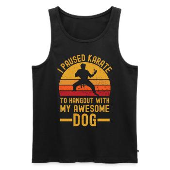 Karate und Hund retro vintage - Männer Premium Bio Tank Top - Schwarz - Vorne - Michal (187cm)