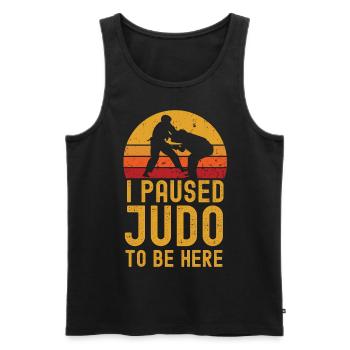 Judo rétro vintage - Débardeur bio Premium Homme - noir - Devant - Michal (187cm)
