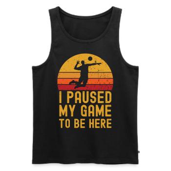Volleyball retro vintage - Männer Premium Bio Tank Top - Schwarz - Vorne - Michal (187cm)
