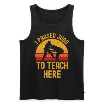 Judo et professeur rétro vintage - Débardeur bio Premium Homme - noir - Devant - Michal (187cm)